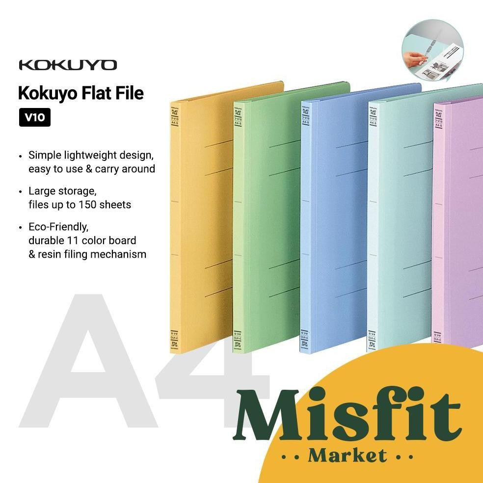 

KOKUYO FU-V10 Flat File A4 Binder Folder Document Dokumen Map Kertas 2 Lubang Nugi