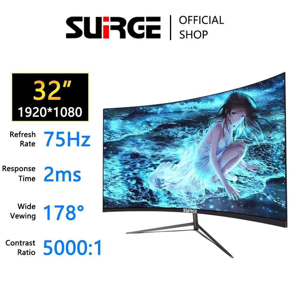 SUIRGE Monitor 32" Curved 3R 10P HD No Border IPS Panel Gaming Monitor Nugi