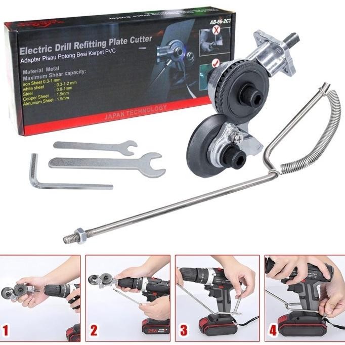 

Adaptor Adapter Converter Bor Pemotong Potong Gunting Seng Plat Besi Logam Electric Drill Plate Cutter Nugi
