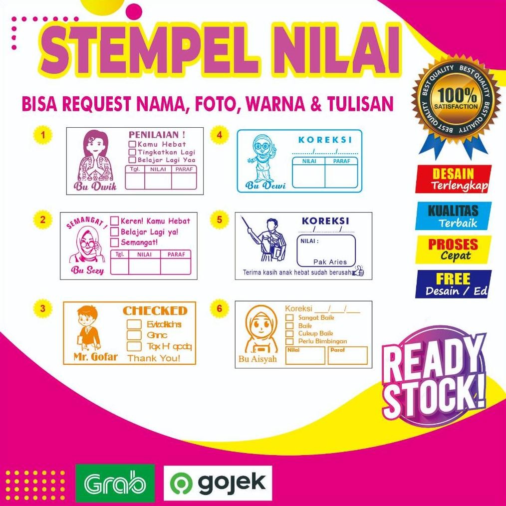 

Stempel Nilai Guru / Penilaian / Koreksi / Checked / Reward BISA CUSTOM Nugi