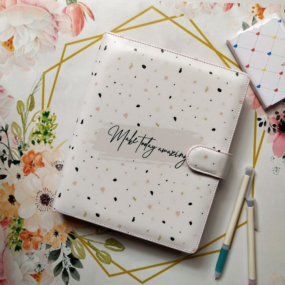 

Binder Aesthetic Motif Make Today Ukuran A5 20ring Dan B5 26ring Bahan Kulit Sintetis Glossy Nugi