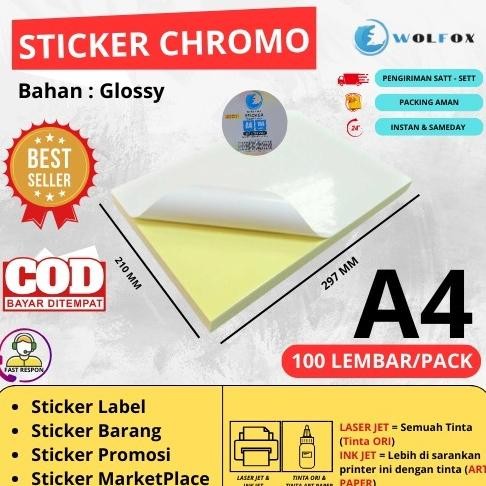 

Stiker Label A4 isi 100 Lembar / Kertas Sticker A4 Nugi