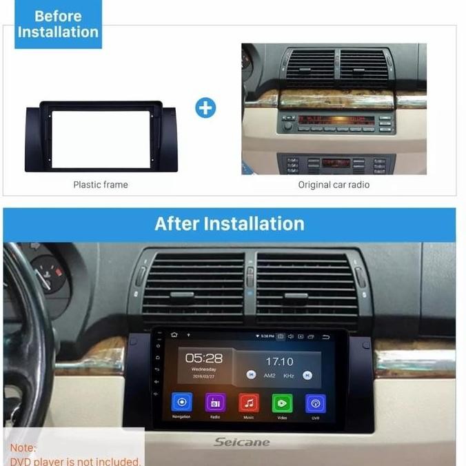 Frame Head unit android 9 inch Bmw E39 E53 X5