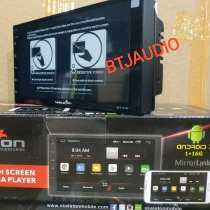HEAD UNIT TAPE MOBIL DOUBLE DIN ANDROID SKELETON LAYAR 7 INCH