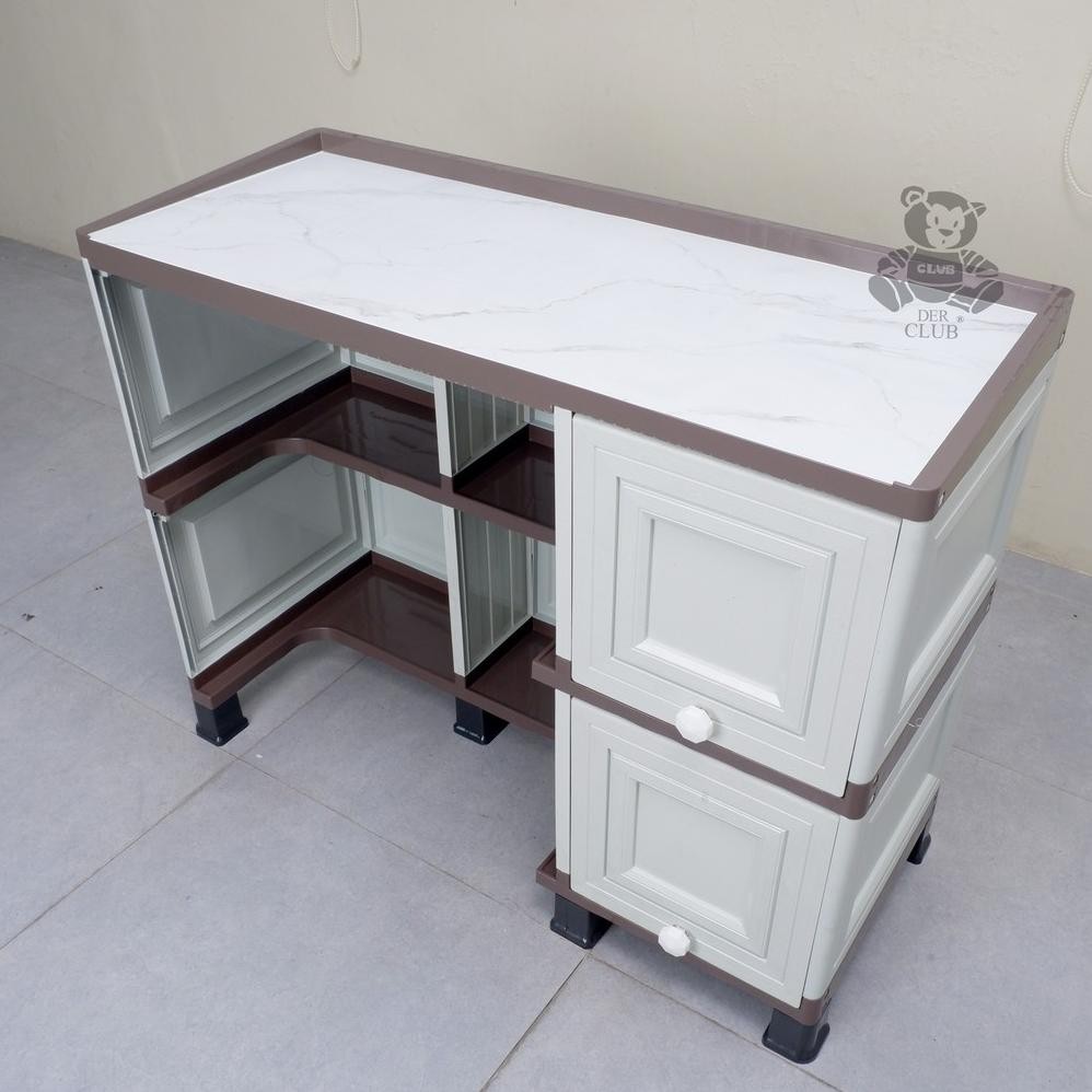 Meja SOHO-I - Meja Kabinet Plastik Dengan Laci CLUB - Meja Kerja Plastik Minimalis Murah - Meja Tuli