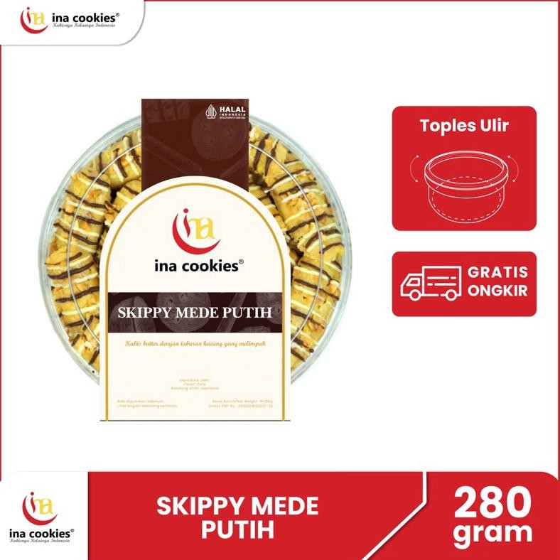 

NO_MORE Ina Cookies Kue Kering Premium Skippy Mede Putih