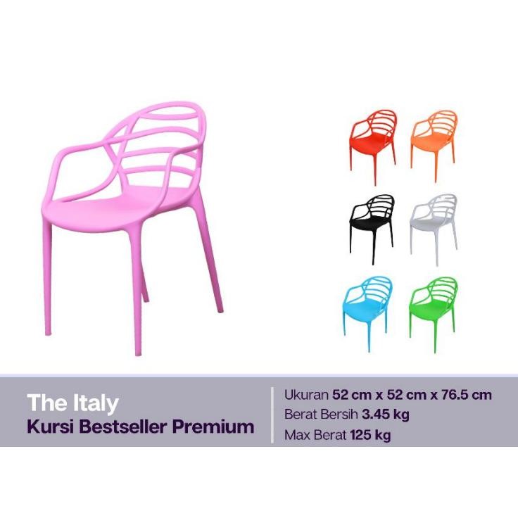 KR161 - Kursi Santai Plastik Twin Pan / Kursi Taman / Kursi Santai Modern / Kursi Teras Putih-Hitam 