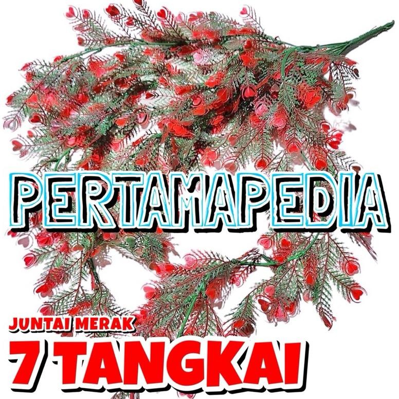JUNTAI BUNGA MERAK X7/ BUNGA PLASTIK/ DAUN PLASTIK/ DAUN RAMBAT PLASTIK/RUMPUT PLASTIK/ BUSA BUNGA/ 
