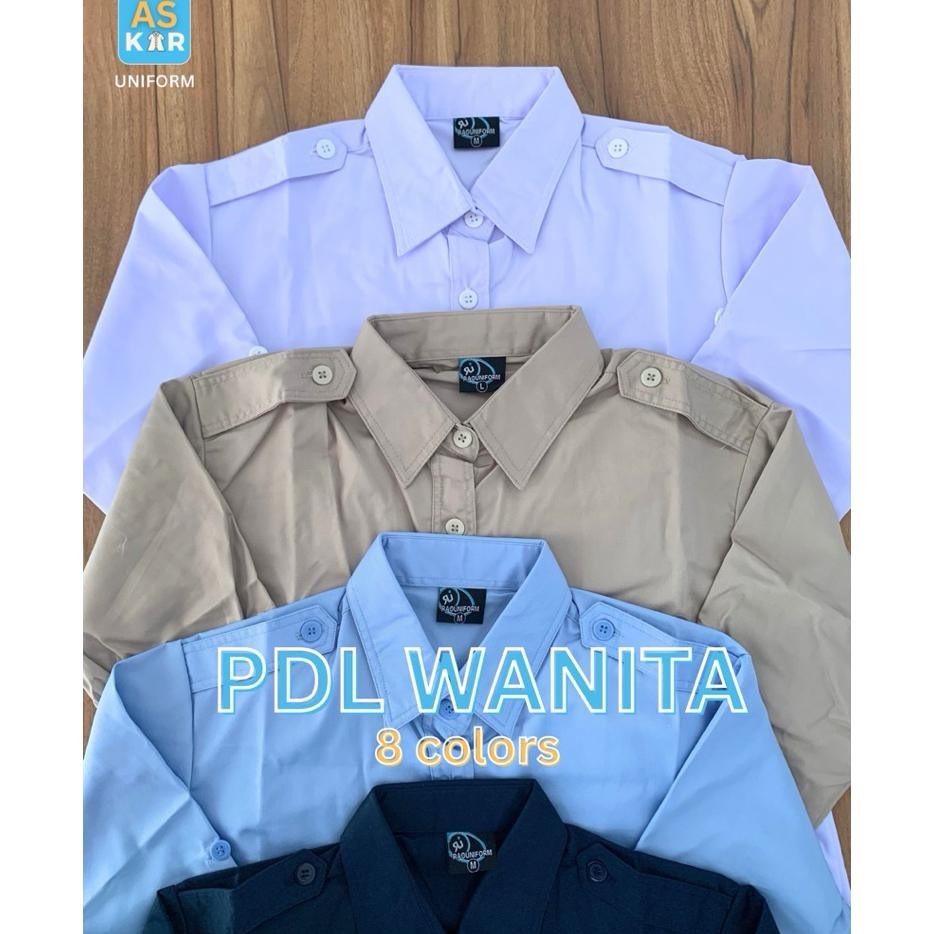 Kemeja Pdl Wanita Lengan Panjangkemeja Pdl Bordirseragam Dinas Pdl Wanita Slim Fitkemeja Pdl Jumbo W