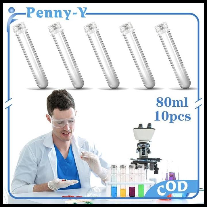 10 pcs tabung reaksi plastik 80ml botol tabung plastik Tabung Souvenir