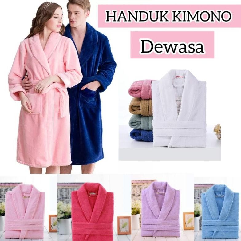 HANDUK MANDI / BAJU HANDUK KIMONO DEWASA PRIA WANITA / HANDUK HOTEL PREMIUM Nugi