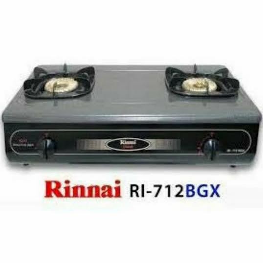 Kompor Gas Rinnai 712 BGX|Kompor 2 Tungku Grande Series Anti Gores