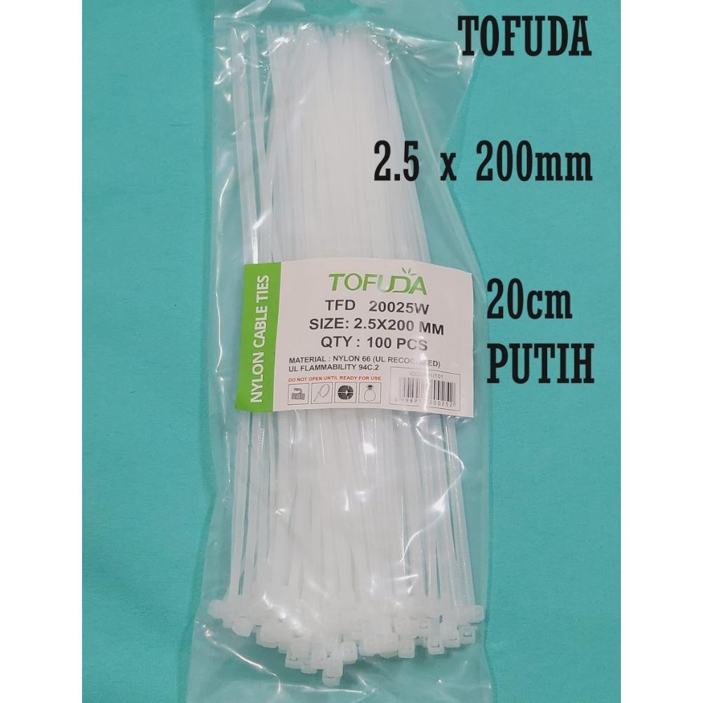 

Rd1- Kabel Ties 20 Cm Tofuda 2,5Mm X 200Mm Hitam Cabel Ties