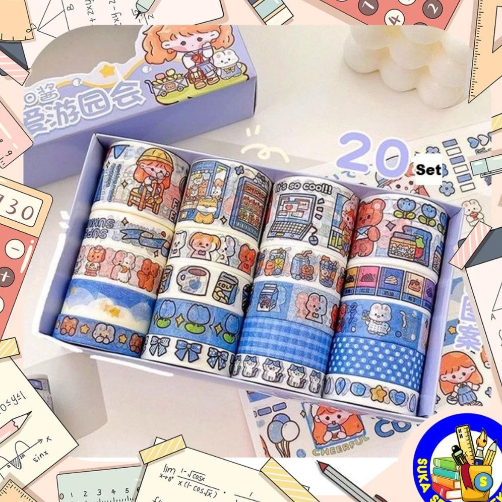

Rd1- 20 Set Washi Tape Selotip Isolasi Paper Motif Cute At0129