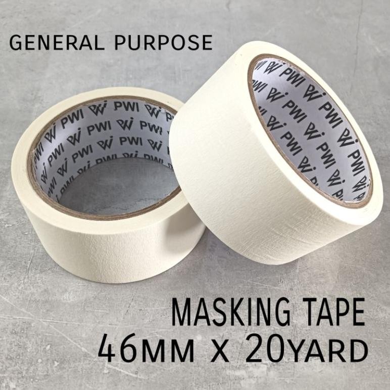 

Rd1- Masking Tape Cream 46Mm X 20Yard Pwi / Isolasi Kertas