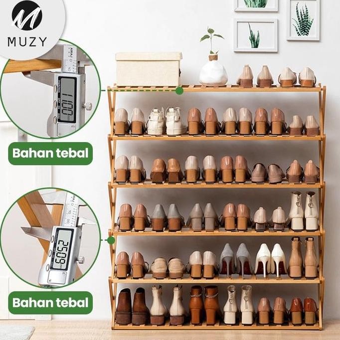 Sale Muzy Rak Sepatu Kayu Zig Zag Rak Tanaman Rak Bunga Rak Sepatu Hrs202