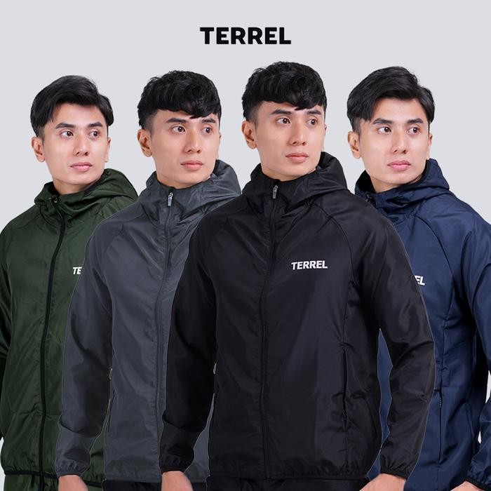SO Terrel basic windbreaker jacket Jaket Nyaman Light Pria Hitam Motor Simple Bomber Panjang Tebal K