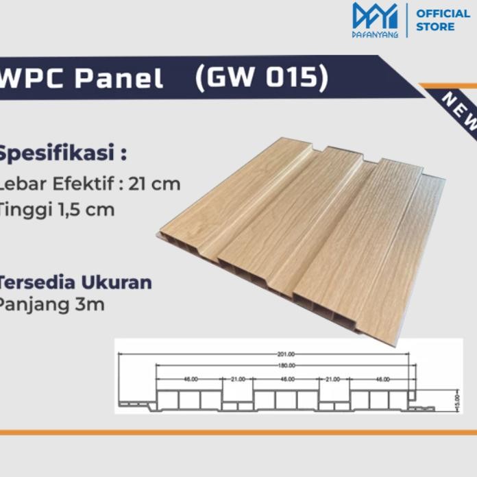 Kekinian Golden [3METERX21CM] Wood WPC Wall Panel GW Kualitas Terbaik  Dekorasi Dinding Aestetic Ant