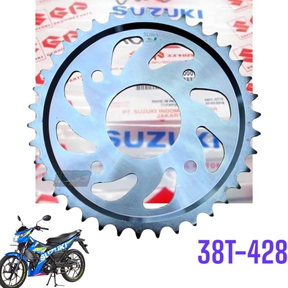 GIR GEAR BELAKANG SATRIA FU 150 FI INJEKSI 38T - 428 BERKLUALITAS ORIGINAL