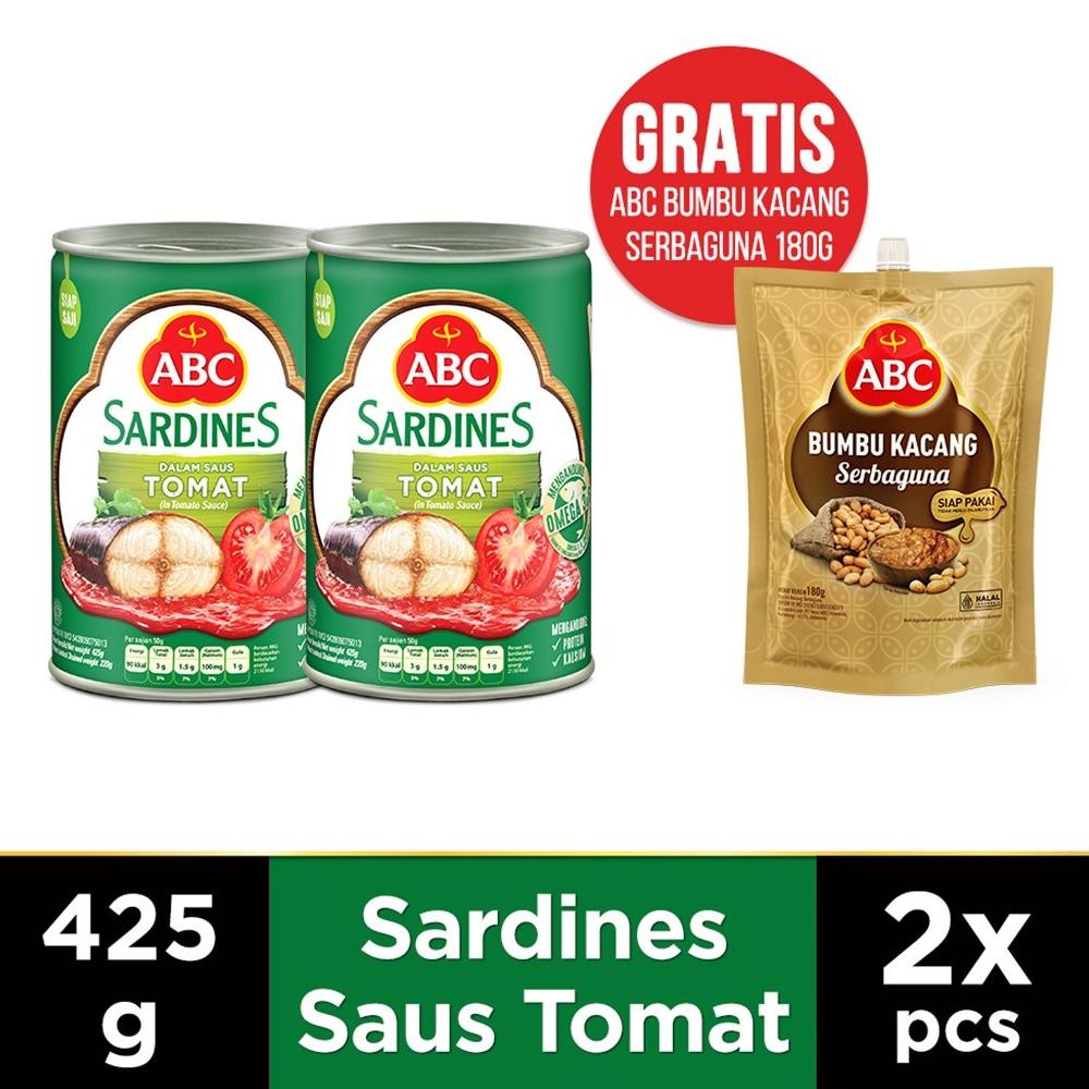 

NO_MORE ABC Sarden Tomat 425g Buy 2 Free ABC Bumbu Kacang Serbaguna 180g