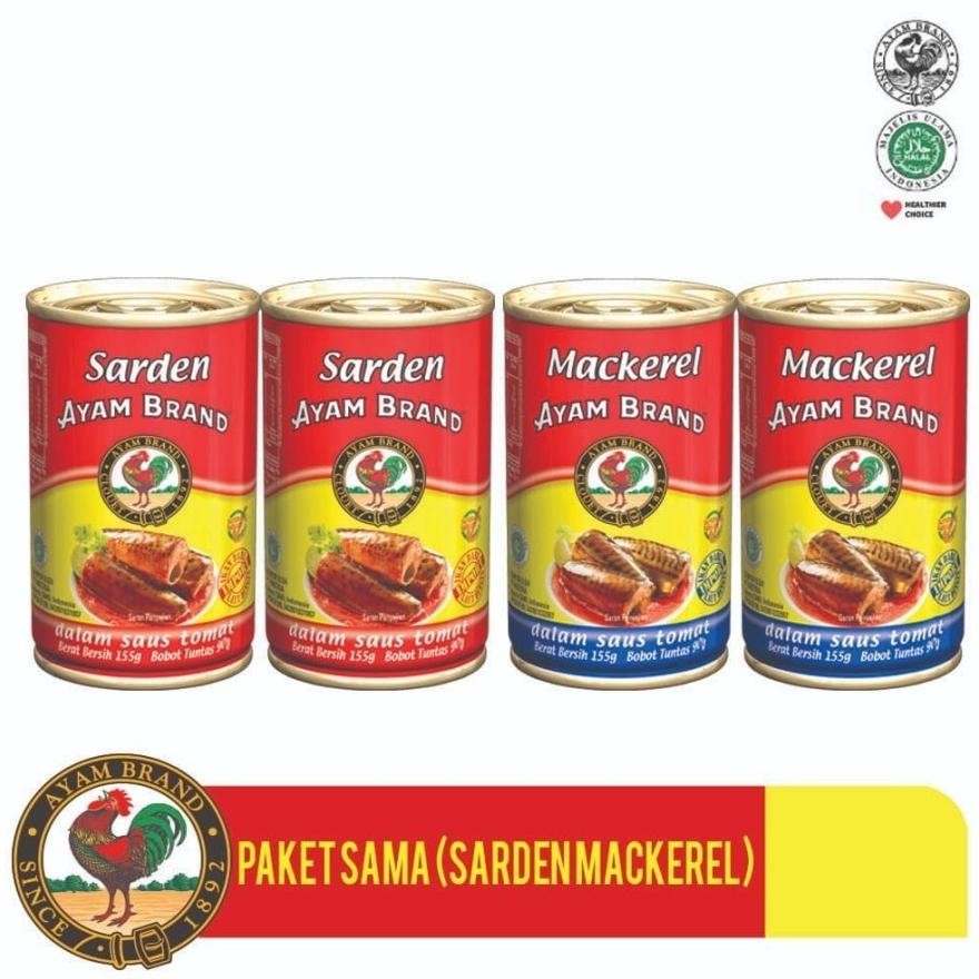 

NO_MORE Ayam Brand - Paket Sarden Mackerel Kaleng Bulat 155gr