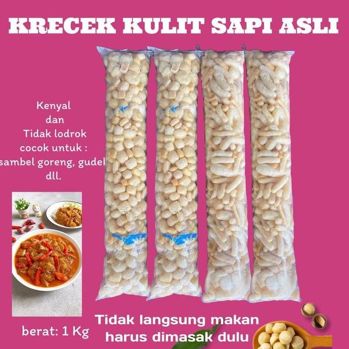 

Krecek kulit sapi Spesial Stik/Panjang 1 Kg, Rambak Sayur kulit sapi asli 1 bal Kerupuk sayur kenyal tidak lodrok kerupuk kulit sapi CS