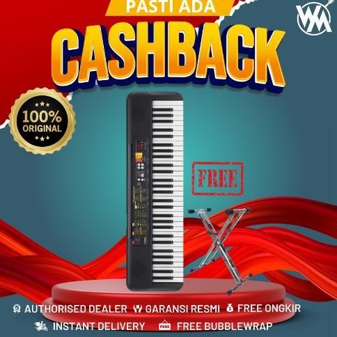 Yamaha Keyboard PSR F52 + Gratis Adaptor + Stand Book & Stand Keyboard