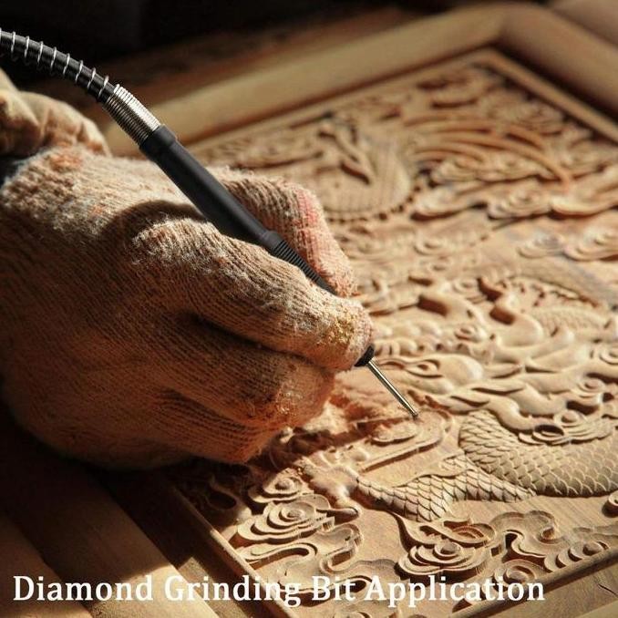 Set 3Pcs Mata Bor Ball Grafir Tuner Ukir Pahat Cuner Batu Granit Ketamik Glass Gelas Piring Perhiasa