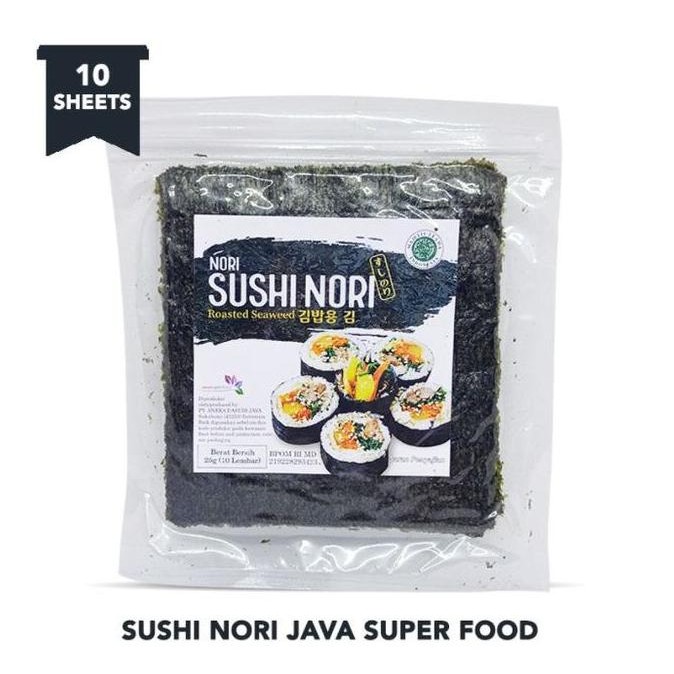 

Produk Baru!! JAVA Sushi Nori Halal - Rumput Laut Kering Isi 10 Lembar