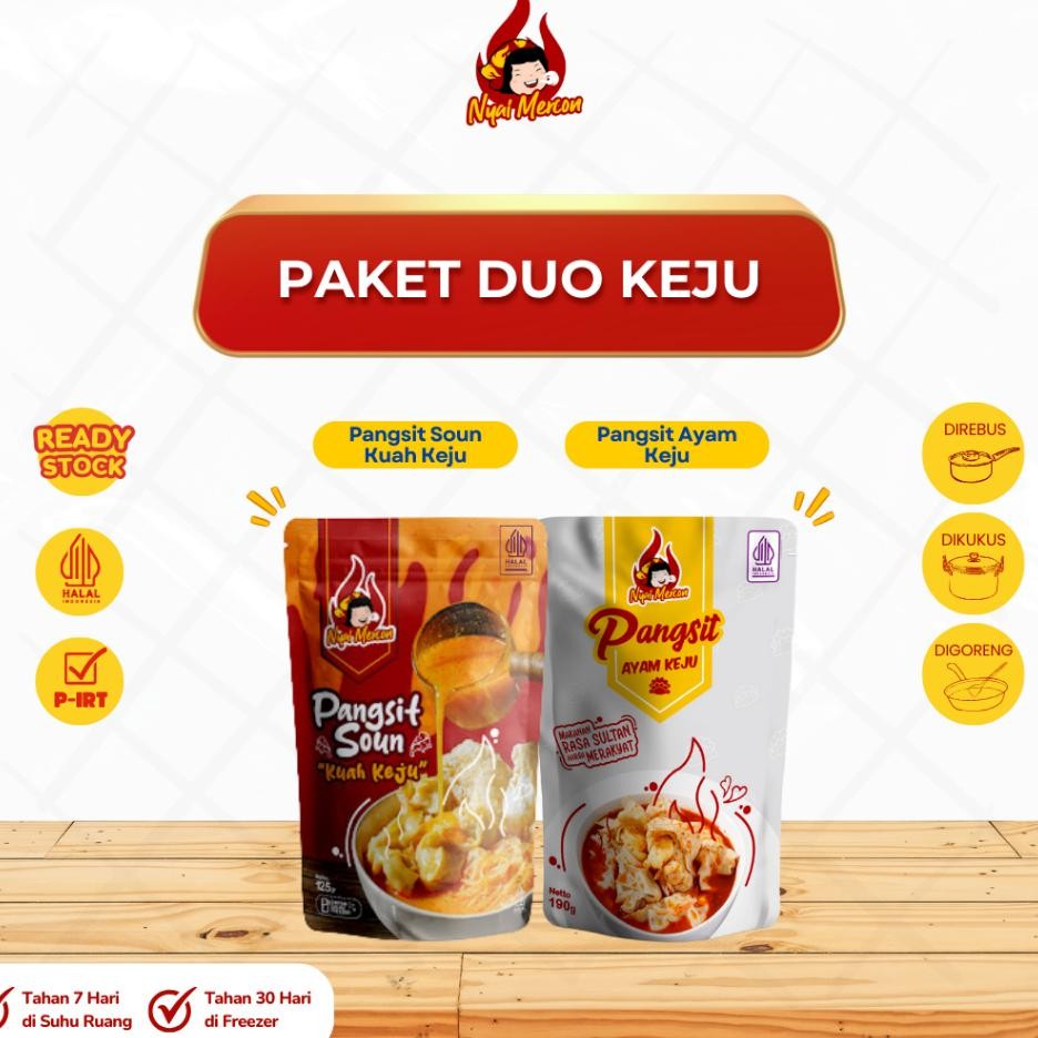 

Nyai Mercon Paket Duo Keju Pangsit Ayam Keju Pangsit Soun Kuah Keju
