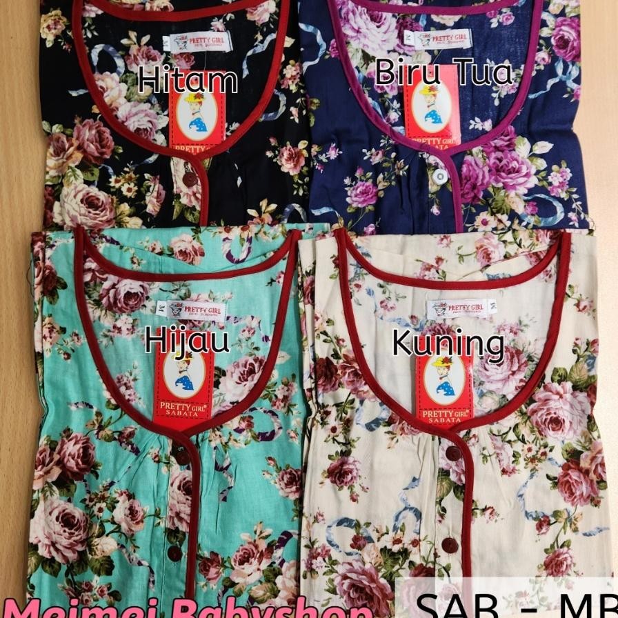 Size M Daster Katun Sabata Pretty Girl Daster Busui Bumil Baju Tidur Wanita