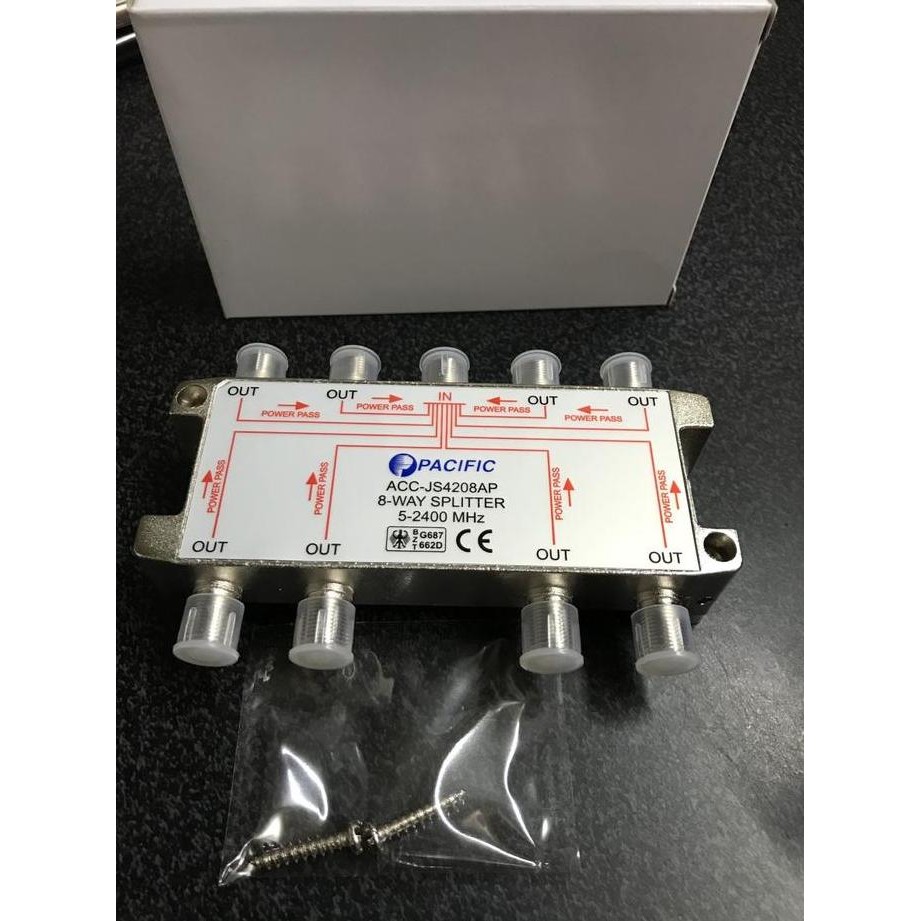 Pacific Splitter 8 Way Range Frequency 5 - 2400Mhz
