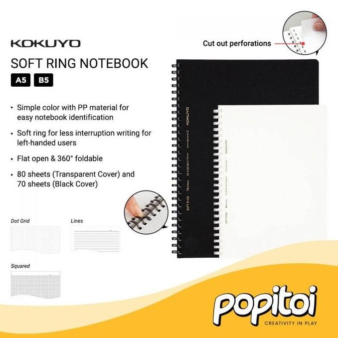 

READY KOKUYO SOFT RING NOTEBOOK KRAFT PP SERIES B5 - BUKU SPIRAL LOOSE LEAF BINDER TRANSPARAN