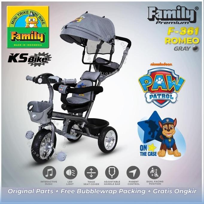 Sepeda Roda Tiga Tricycle Family Stroller Anak Bayi Balita Laki Laki Perempuan Sepeda Tongkat Dorong