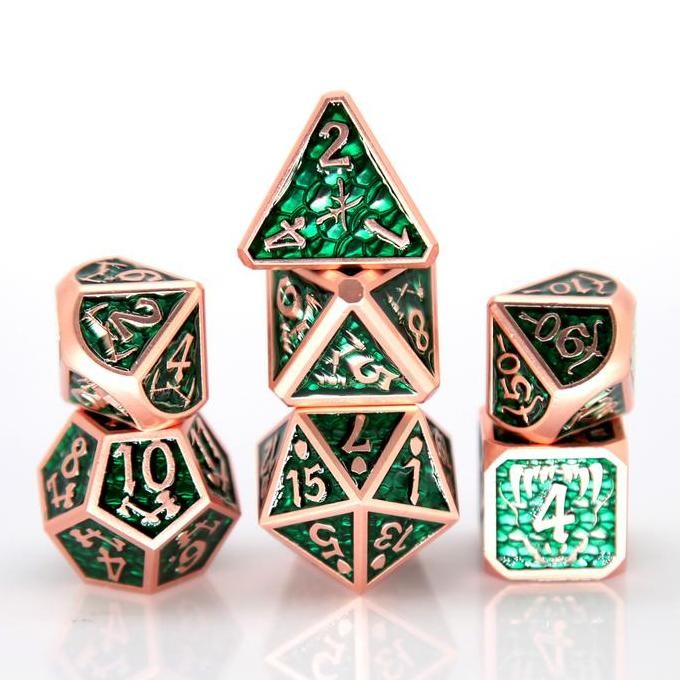 7 Dice Enamels Color Metal Dice Set - DND Dice - Dungeons & Dragons