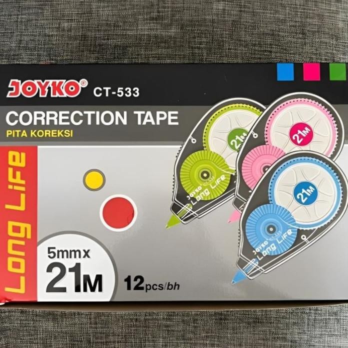 

Joyko Ct533 21M Correction Tape 1Pak12Pcs