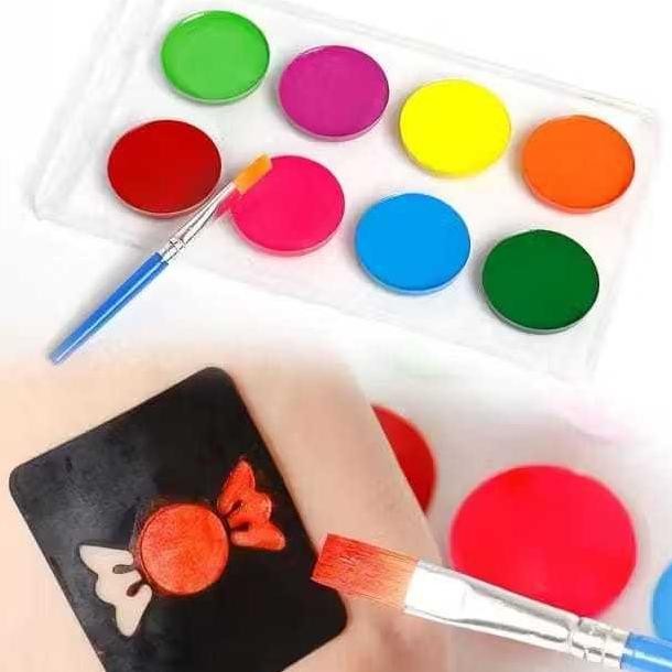Terbaru Portable Boxed Washable Water Based Body Face Make Up Paint For Kids Body And Face Paint Kit