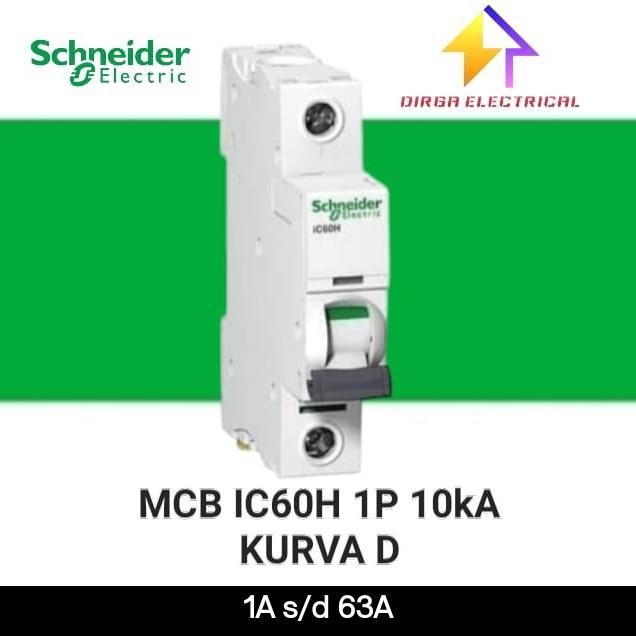 MCB SCHNEIDER IC60H KURVA D 10kA ACTI9 1A 2A 4A 6A 10A 16A 20A 25A 32A 40A 50A 63A 1P 10kA D1 D2 D4 