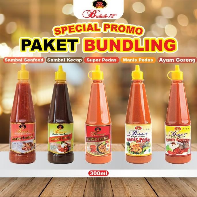 

Promo Balado72 Sambal Cabe Rawit Giling 300ml x 5 Botol | Sambal Ekstra Pedas