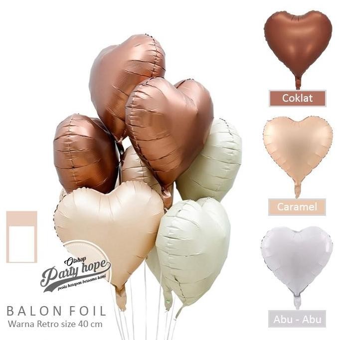 ------] balon foil hati Retro / balon bentuk hati / balon foil love hati Retro