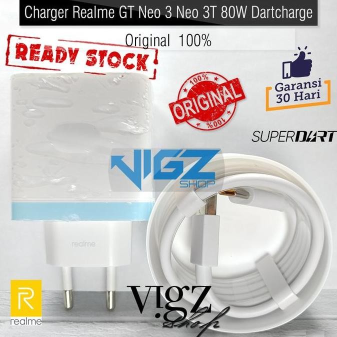 TERBARU CHARGER REALME GT NEO 3 GT NEO 3T 80W DARTCHARGE ORIGINAL 100% TERMURAH