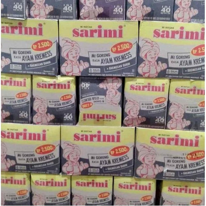 

mie sarimi goreng ayam Kremes kemasan kardus 70 gram isi 40 pcs GM
