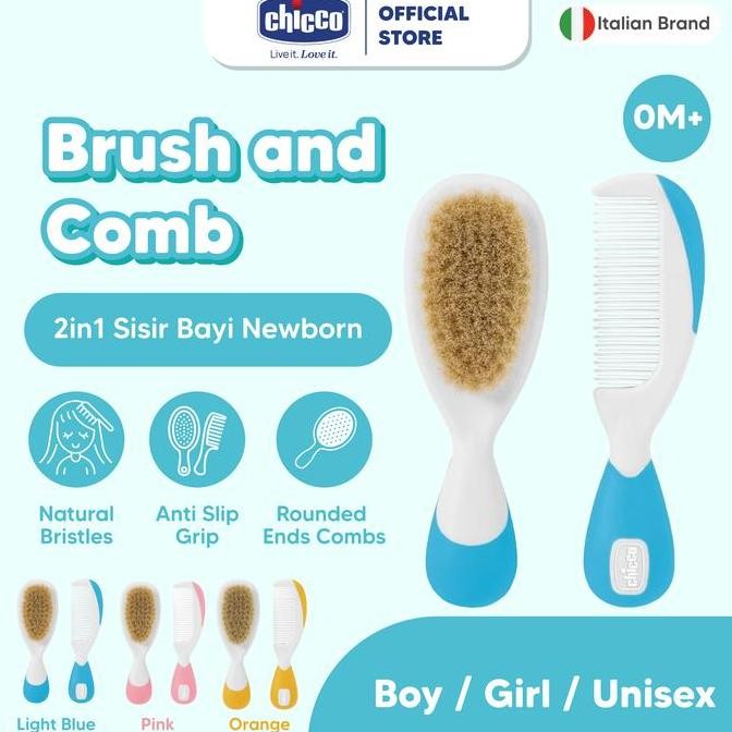 Chicco Nursing Hygiene Brush And Comb / Sisir Bayi / Sisir Bayi Newborn / Sisir Bayi Lembut / Sisir 