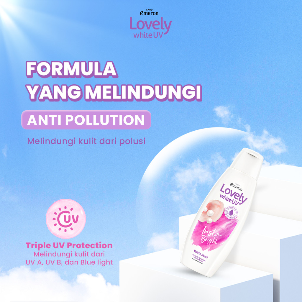 Emeron Lovely White Hand & Body Lotion UV Insta Bright 500 ml x2 - Gambar 4