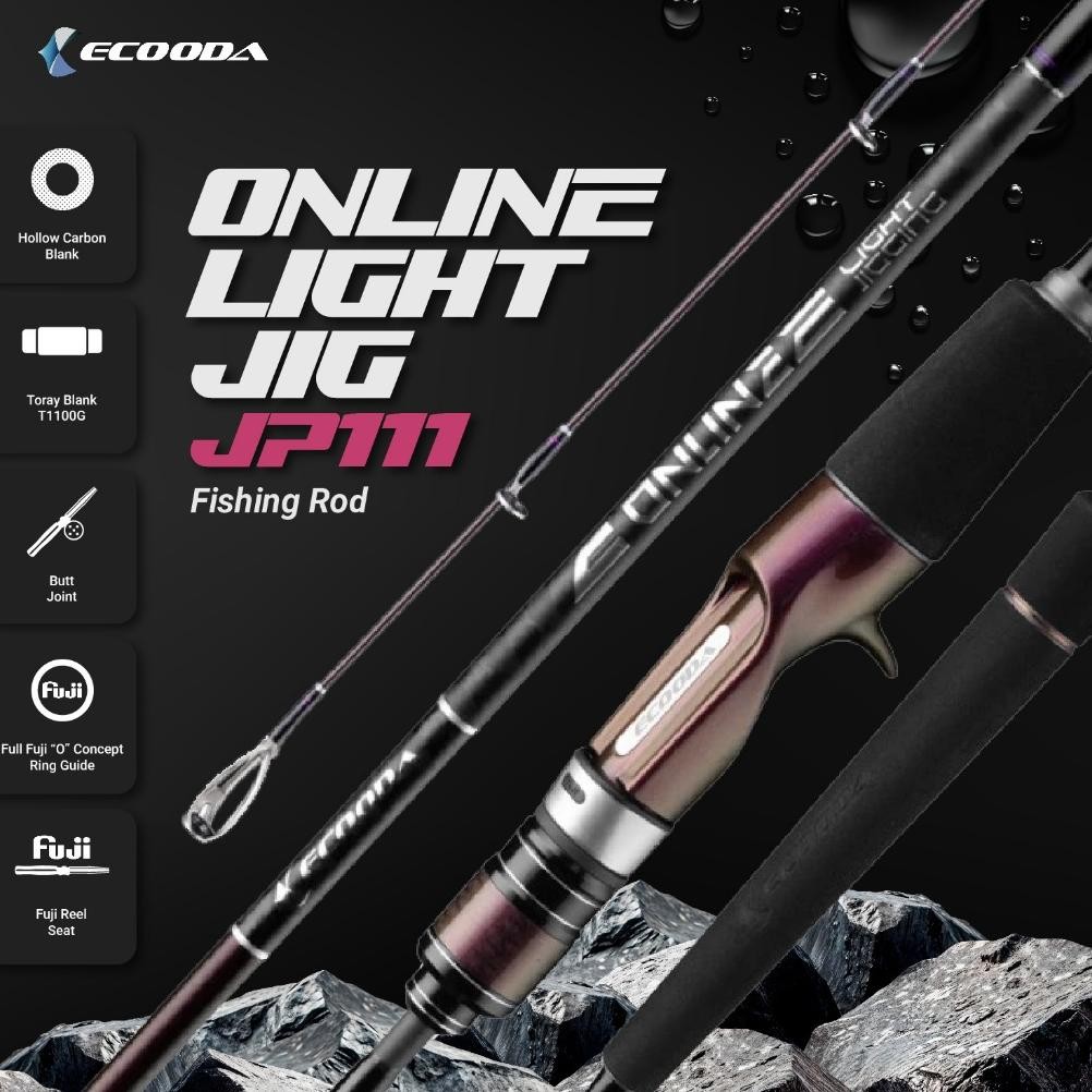 ECOODA ONLINE Light Slow Jigging Rod 1.83M/1.85M/1.91M PE 0.6-2.5 Ultralight Travel Slow Jigging Rod