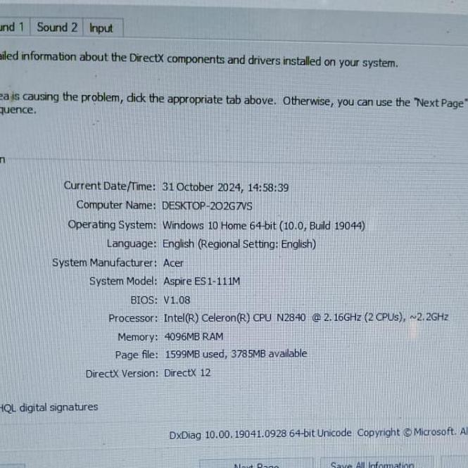 Dijual Motherboard Mainboard Acer Asphire ES1-111M