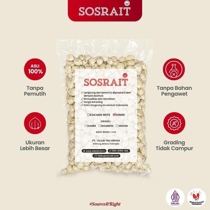 

Diskon! Kemiri Utuh Sumba 3 Kg Sosrait - Kemiri Asli Sumba Premium