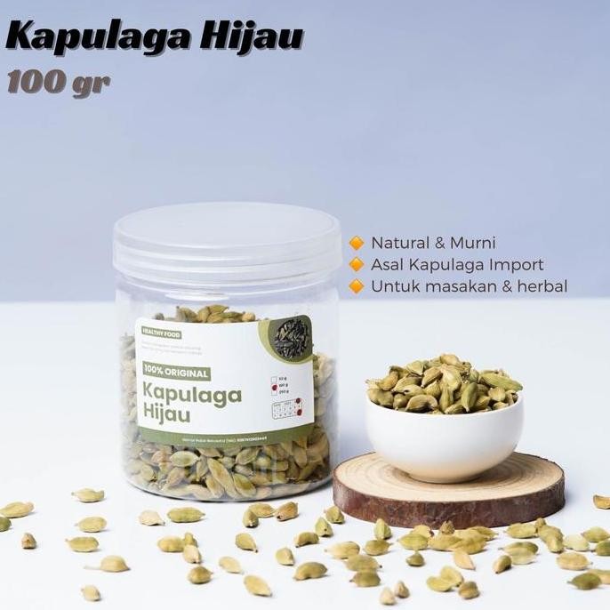 

Diskon! Kapulaga Hijau Green Cardamom 100Gram Biji Kapulaga India