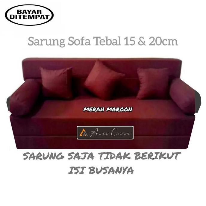 Sarung Cover Sofabed Busa Inoac/Royal Tebal 15-20 cm No 1 2 3 4 Resleting Motif Embos Polos