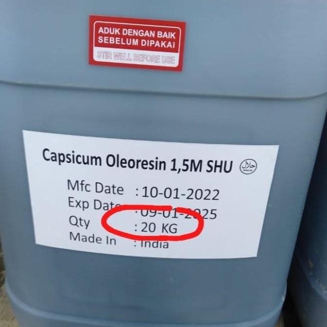 

Diskon! Capsicum Oleoresin 100Gr - Minyak Cabai 1.500.000 Shu Ekstrak Pedas